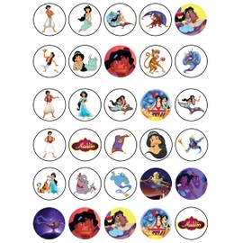 30 x Edible Cupcake Toppers – Prince Ali Themed Collection of Edible Cake Decorations | Uncut Edible on Wafer Sheet