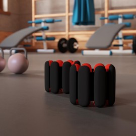 Ankle weights for women wrist weight: Adjustable ankle & wrist weights 2lbs(1lb each) for Pilates & Yoga exercise - Hand & Leg weights for women at home (black and red, Adjustable)