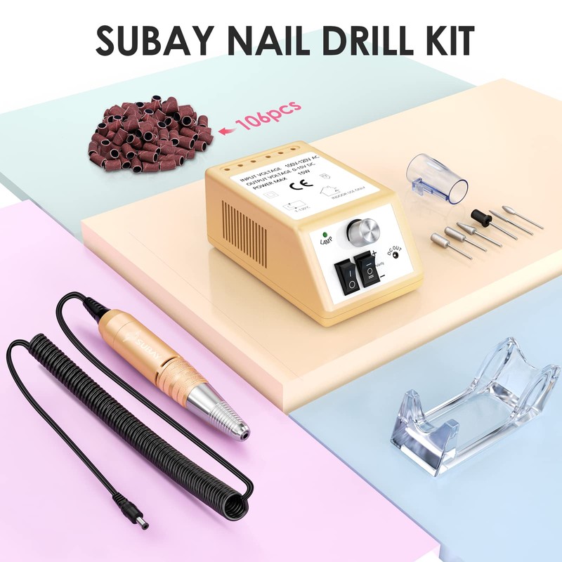 Subay Professional Electric Nail Drill Machine, 30,000RPM Electrical Nail Efile
