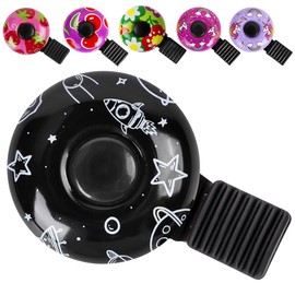 Children's Bicycle Bell - Bicycle Bell for Children Girls Boys Adults (A Black/Space)