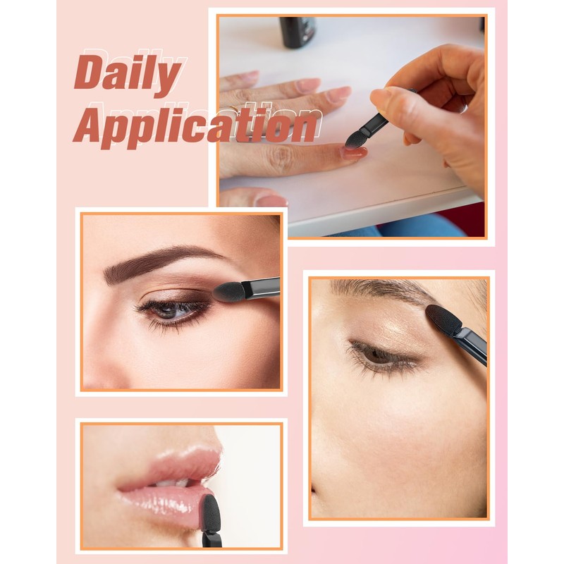 MORGLES 50 PCS Double Ended Eyeshadow Applicators Sticks with Organizer,