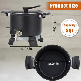 Garvee 5.8 QT Professional Wax Melter: Precision Pour Spout, Temperature Control, and Easy-Clean Design for Candle and Soap Making