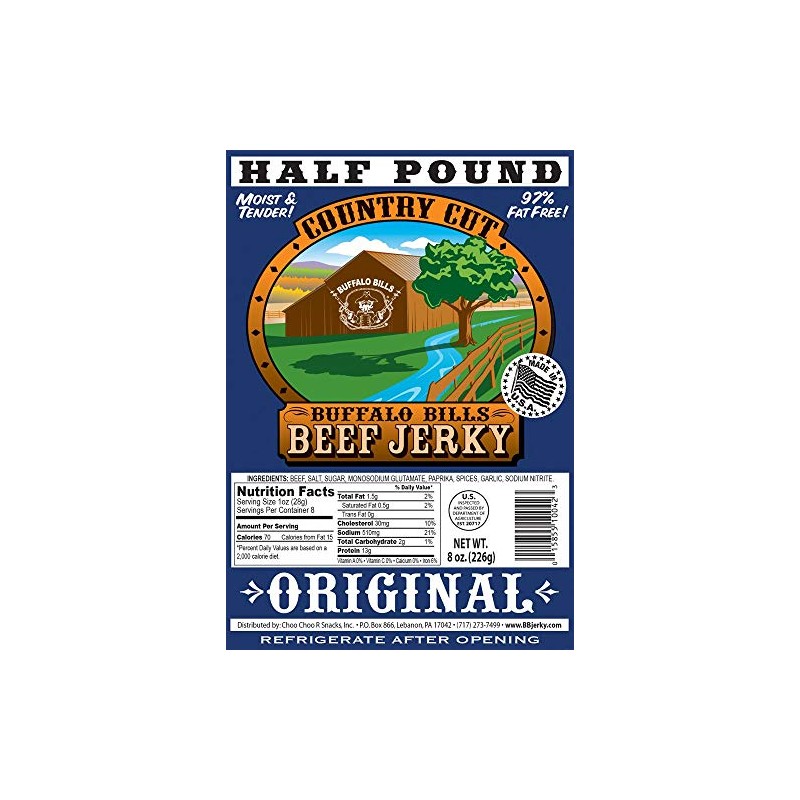 Buffalo Bills 8oz Original Country Cut Beef Jerky Pack (moist