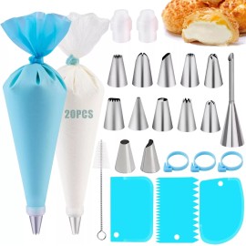 Piping Bags and Tips Sets Set De 20 Bolsas Y Boquillas Para Decorar Pasteles Kit Repostería 13 Boquilla