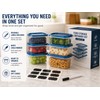 6-Piece Transparent Stackable Food Storage Containers with Blue Measurement Markings