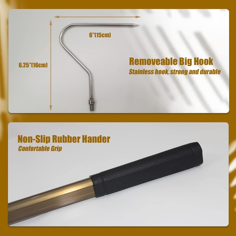 Wamlet 87" Snake Hook Retractable Reptile Catcher Stick Tongs Long