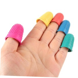 Mikinona 20pcs Multi Function Rubber Finger Covers Non Slip Reusable Finger Protectors for Delicate Handling Office Work Jewelry and Coin Protection Green Blue Yellow Purple Pink
