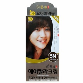 Ehyang Hair Dye Color Cream Ink Gray Gray Cover 5N Natural Brown (W61F0F2) - Basic Product / 에향 헤어염색약 칼라크림 먹물새치커버 5N 자연갈색 (W61F0F2) - 기본상품