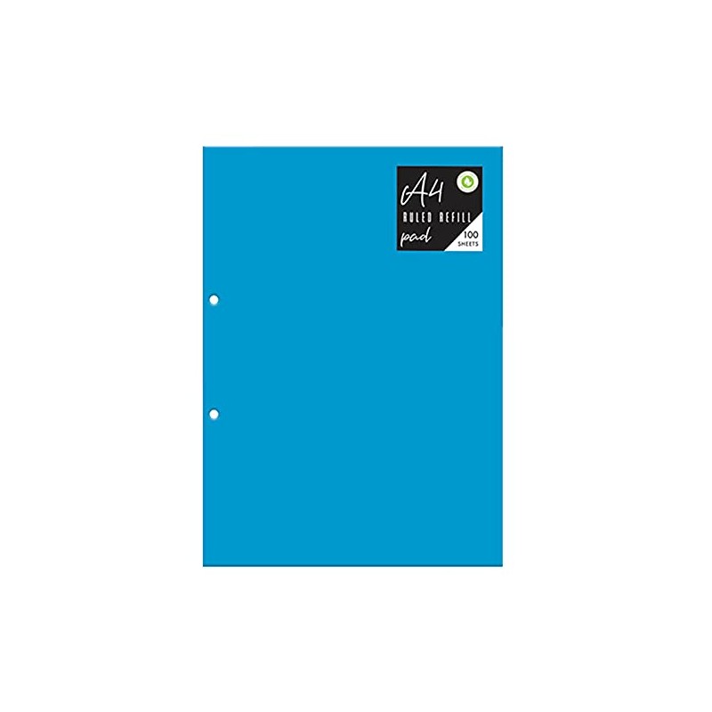 A4 Ruled White Paper Refill Blue Notepad Notebook 100 Sheets