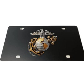 Eurosport Daytona United States Marine Corps UV Direct Logo Carbon Steel License Plate
