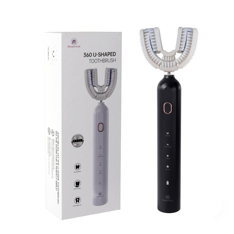 Cepillo de dientes ultrasónico en forma de U para adultos,
