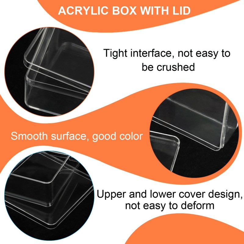 PATIKIL Acrylic Box with Lid 4.33" x 2.76" x 0.98",
