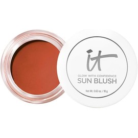 IT Cosmetics Glow with Confidence Sun Cream Blush, Rubor y Bronceador en Crema con Skincare 2 en 1 Enriquecido con Ácido Hialurónico, Péptidos y Vitamina E, Hidrata 24 Horas, 18g