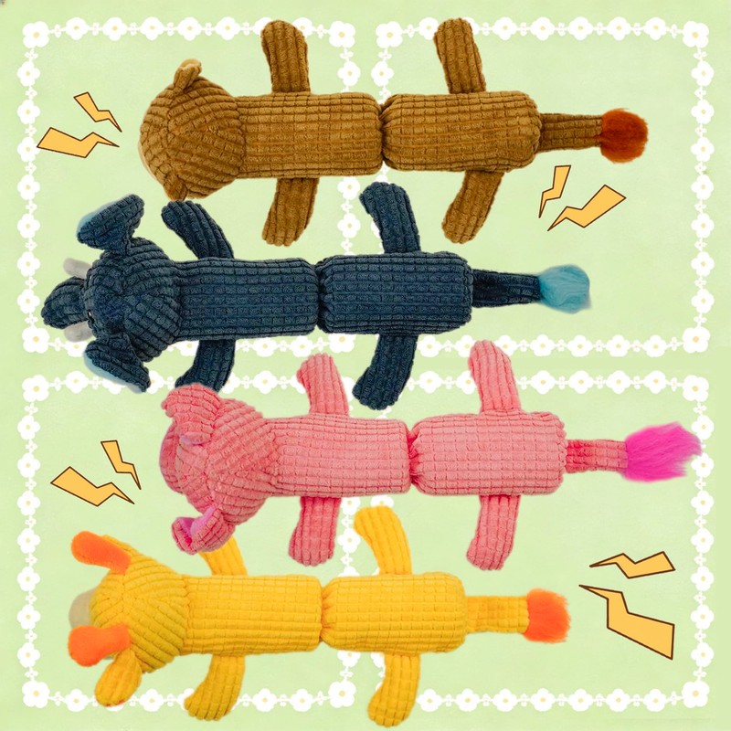 YOUBEMAGIC Squeaky Dog Toy No Stuffing with 2 Squeaker Body,