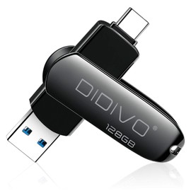 DIDIVO USB C Memory Stick 128GB USB C Flash Drive 2 in 1 USB 3.0 Type C Memory Stick 128GB Portable OTG Thumb Drive Pen Drive External Storage for USB-C Smartphones,Tablets & New MacBook Laptop, PC