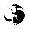 Unbranded 3 CAT YING YANG Helmet Bumper Motorcycle Decal Stickers