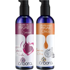 IÁRBORA Aceite de Masaje Cítrico y Vainilla – Kit 2 pcks Relajante