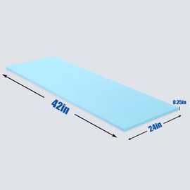 HOMBYS Upholstery Foam Memory, 1/4" Height 42" L x 24" W High Density Foam Padding Couch Cushion Support,Cut to Size Foam Furniture Replacement Pad for Sofa, Mattress Sag Support, (0.25" H, Blue)