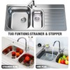 2 Pack Kitchen Sink Strainer Plug, Stainless Steel Push Style