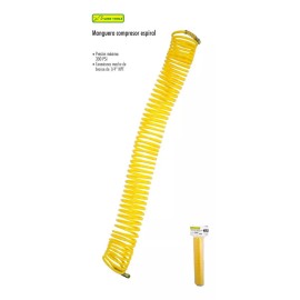 Lion Tools Manguera Compresor Resorte Espiral Aire 15m 1/4 300 Psi Lion Color Amarillo