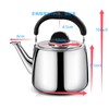 3Quart/3L Stovetop Kettle, Stainless Steel Whistling Tea Kettle with Universal