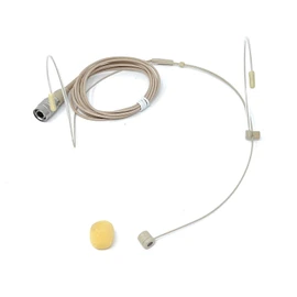 Audio Technica Double Earhook Headset Microphone w/ 4 pin mini XLR fits Audio Technica Wireless