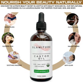 Organic Castor Oil Hexane Free - Pure Cold Pressed | Hair & Lash Serum Hair Growth Serum Castor Oil Pack | Cuticle & Body Curly Hair Products | Pure Caster Eyelash Serum Beard Hair Growth | Hair Growth & Massage | Eyelash and Cuticle Kit 5 Pairs | 100ml