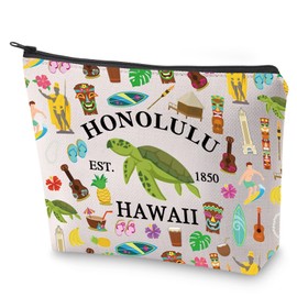 BLUPARK Honolulu Souvenir Cosmetic Bag Hawaiian Gift Honolulu Hawaii Travel Makeup Bag For Honolulu Lovers, Honolulu, Retro