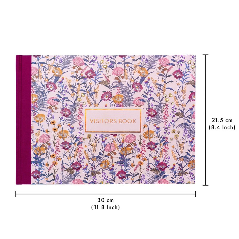 Pukka Pad, Bloom A4 Visitors Book – 96 Pages with