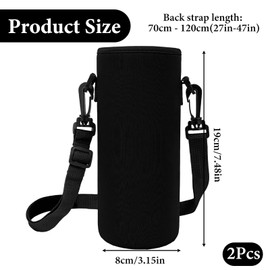 DXPETA 2Pcs Water Bottle Bag with Adjustable Shoulder Strap, Durable Fabric Holder for Hiking, Camping, Running, Gym, Cycling, Travel