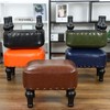Ottoman Leather Foot Rest with Thicker Foam Padded Seat, Footstool
