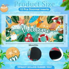 Tangren 12Pcs Doormat Inserts Seasonal Entrance Doormats Interchangeable Welcome Doormats Welcome Mat Outdoor for Fall Christmas Front Door Outdoor Indoor 22in x 10in All Season and Holiday Vivid