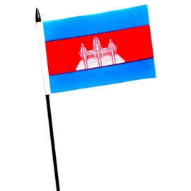 Cambodia Small Hand Waving Flag 6" x 4" Inch FlagSuperstore©