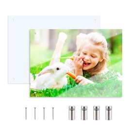 Sublimation Glass Photo Blanks 7.87"x 11.8" Wall Mount Tempered Glass Sublimation Blanks Sublimation Photo Sign Blank for DIY Printing, Wall Decor, Room Decor