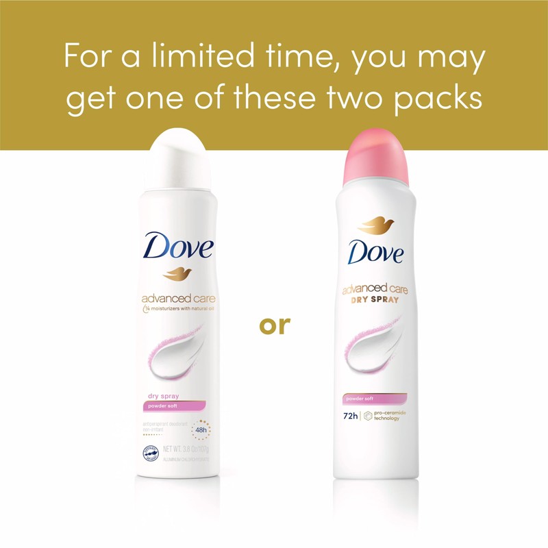 Dove Advanced Care Antiperspirant Deodorant Spray Powder Soft 3 Count
