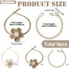 6Pcs Curtain Tiebacks, Beige Flower Curtain Ties with Adjustable Strap,