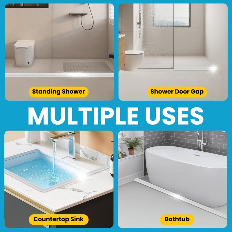 DLYYPLUS 39" Collapsible Shower Threshold Water Dam Water Stopper Barrier