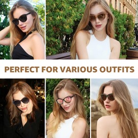 TJUTR Retro Sunglasses Women's Polarised UV Protection Classic Sunglasses for Hiking Travel Driving, A06 Tan Brown
