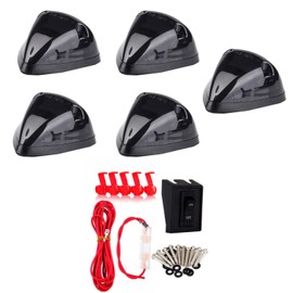 cciyu 5x Smoke Cab Roof Running Lights Assembly+Wire Pack Clearance Marker Lights Cab Marker Light For Dodge Ram 2500 1994-1998 For Dodge Ram 3500 1994-1998 Truck Roof Clearance Lights