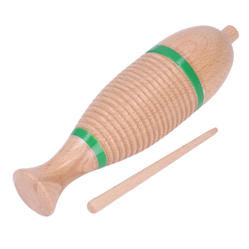 Wood Guiro Children Cute Fish Shaped Guiro Percussion Instrument Educational