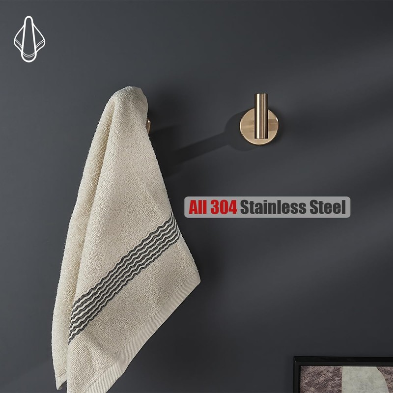 JQK Bathroom Towel Hook Champagne Bronze, Coat Robe Clothes Hook