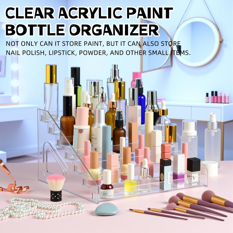 AceOrbit 2 Pack Clear Paint Organizer 7 Layers Acrylic Paint