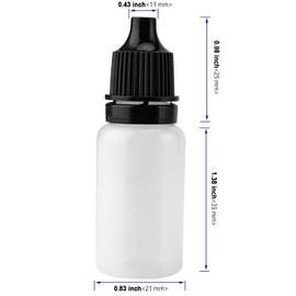 KOHAND 200 PCS 10ML Plastic Dropper Bottles, Squeezable Dropper Bottles With Black Cap, White Dropper Bottles For Storage, Dispensing And Sampling, Translucent