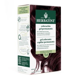 HERBATINT, Coloración Permanente para Cabello en Gel - color CASTAÑO CLARO CAOBA 5M - 170 ml - Sin Amoníaco - 100% Cobertura de Canas - para Pieles Sensibles - con 8 Extractos Naturales BIO