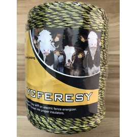 YCFERESY Electric Fence Polywire 1312 Feet，400 Meter，6 Stainless Steel Strands for Reliable Conductivity and Rust Resistance，Portable Electric Fence Rope
