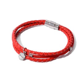 Naru Genuine Leather Braided Leather Bracelet, Men's, Women's, Matching Couples, Popular Leather Brand, 3 Layers, Cowhide Leather, Stainless Steel, Brass