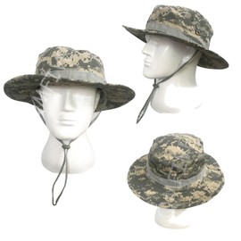 QMFIVE Tactical Boonie Hat Scarf Unisex Camouflage Rounded Hat Fisherman for Tactical Airsoft Paintball Rise Camping, A-ACU