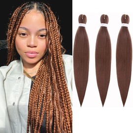 Leeven 30 Inch Pre Stretched Braiding Hair 3 Packs Synthetic Kanekalon EZ Braiding Hair Crochet Braiding Hair Extensions /30#