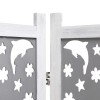Unbranded 4-Panel Room Divider Gray 55.1"x65" Solid Wood