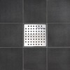SereneDrains 304 Stainless Steel 6 Inch Square Polished Chrome Shower